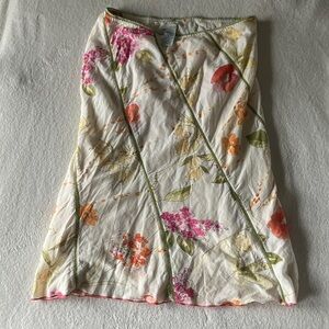 Odille Floral A-Line Skirt with Green Accents